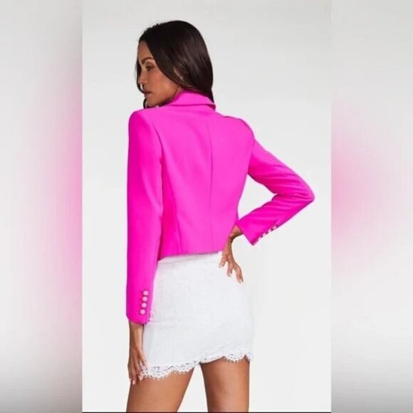 NWT GENERATION LOVE Penn Crepe Blazer Jacket Size M in Pastel Pink - Picture 5 of 5